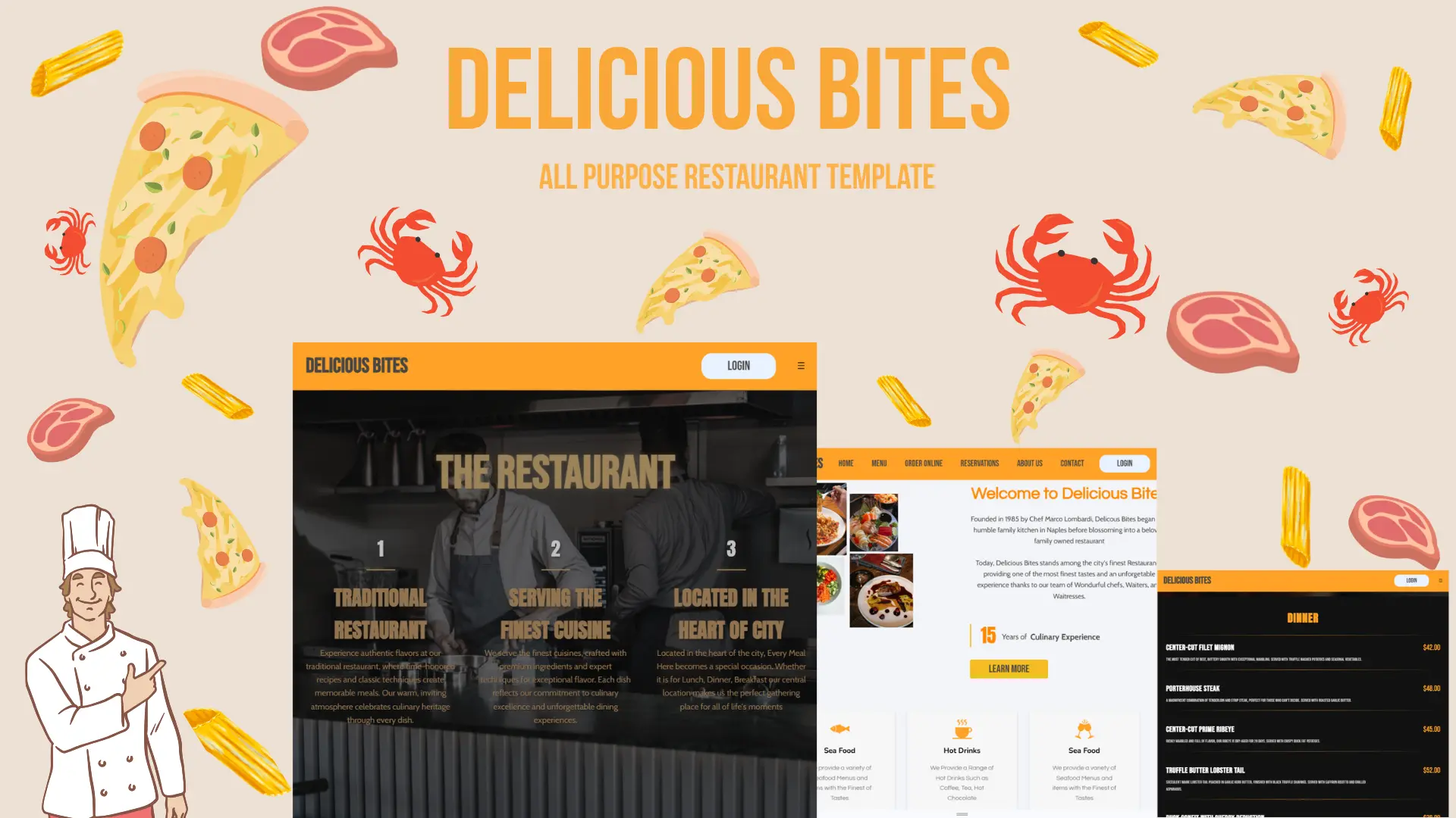 Delicious Bites (Restaurant) Template Preview